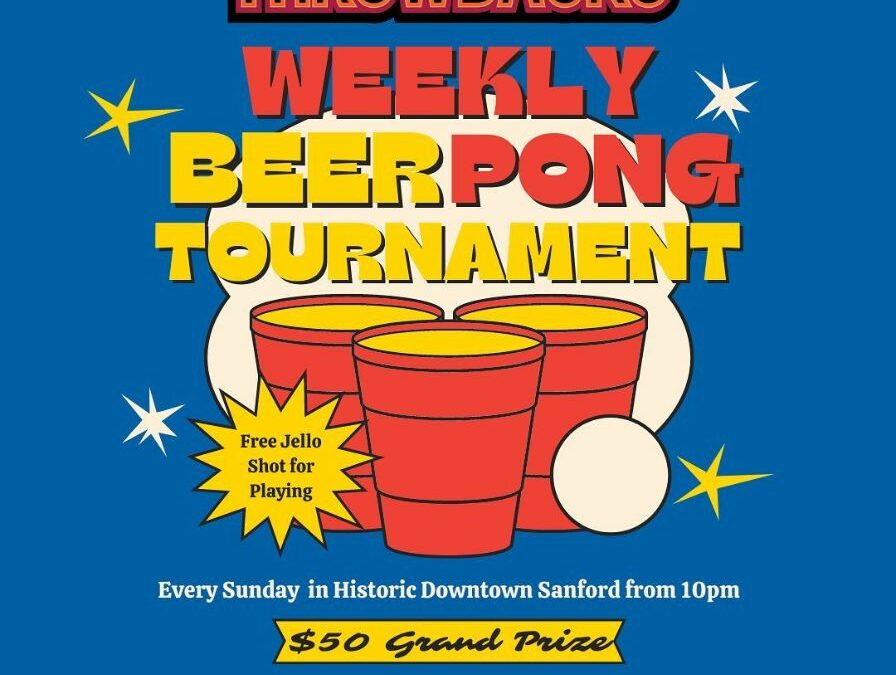Weekly Beer Pong Tournament at Throwbacks